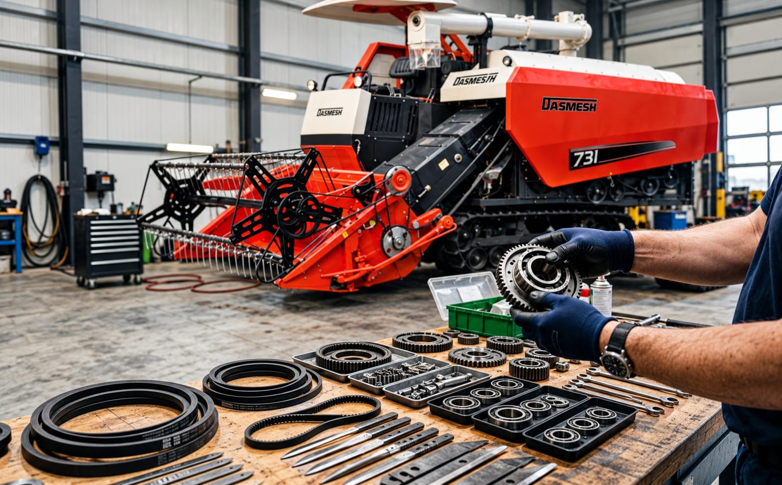 Combine harvester spare parts and machinery components